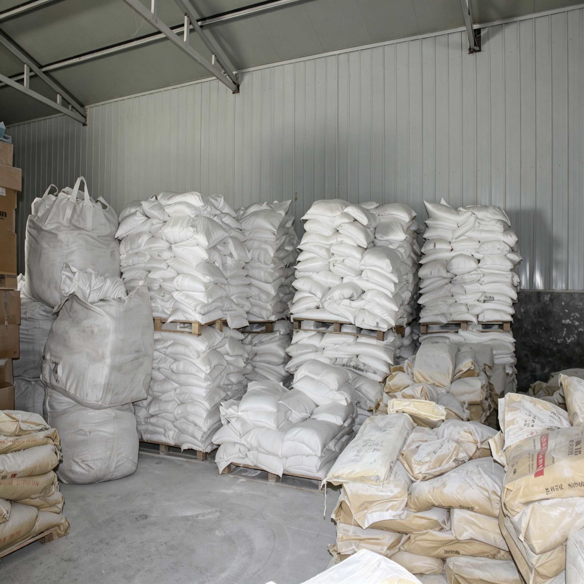 bulk-packed-rubber-powder-raw-material-warehouse-storage-ready-for-export-shipping